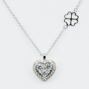 Collana Hearts Liberty White - Gioielleria Casavola di Noci - gioiello in oro bianco 18 carati con diamanti - idee regalo compleanno fidanzata