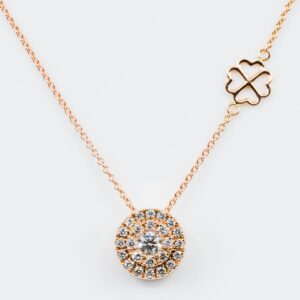 Collana Invisible tonda diamanti white - Gioielleria Casavola di Noci - gioiello in oro rosa 18 carati - idee regalo per un anniversario di matrimonio