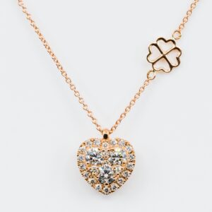 Collana cuore Liberty Rose - Gioielleria Casavola di Noci - gioiello in oro rosa 18 carati - idee regalo per un fidanzamento da ricordare
