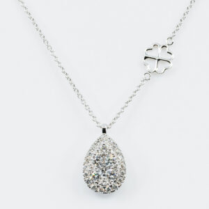 Collana goccia Liberty White - Gioielleria Casavola di Noci - gioiello in oro bianco 18 carati con diamanti - idee regalo laurea ragazza