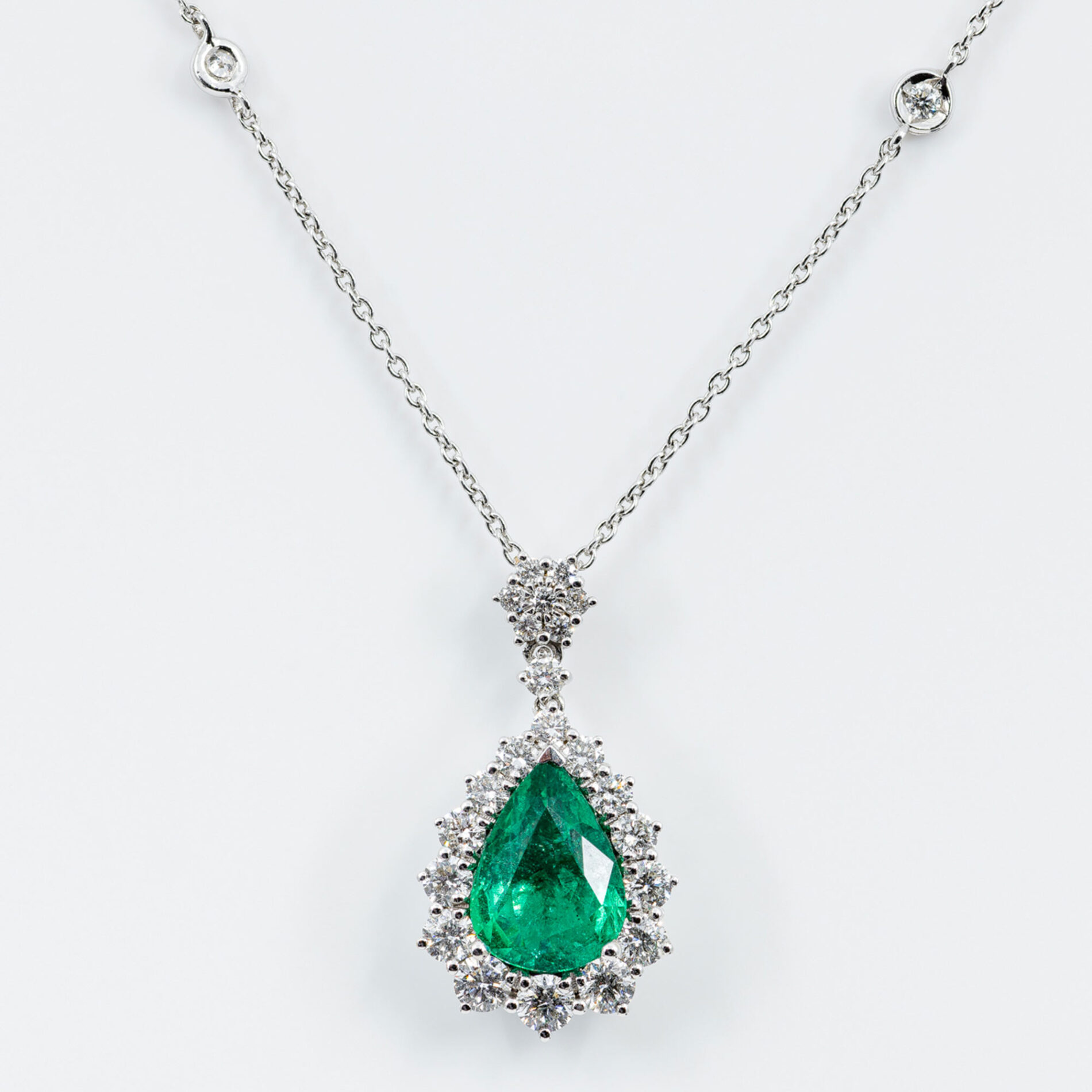 COAI Collana Donna Con Ciondolo Goccia In Agata Verde Striata - Pietra Naturale, Cordino Regolabile, In Scatola Regalo