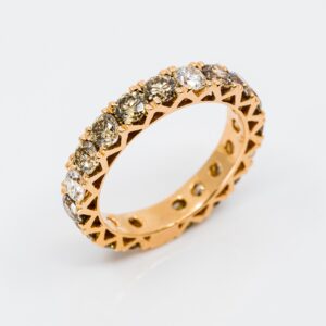 Girodito diamanti brown Infinity rosé - Gioielleria Casavola di Noci - anello in oro rosa 18 carati - idee regalo donna manager