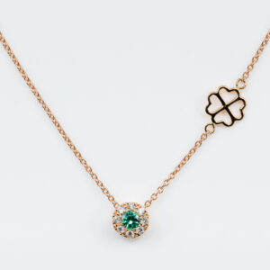 Collana Invisible Petite Émeraude Rose - Gioielleria Casavola di Noci - gioiello in oro rosa 18 carati con diamanti - idee regalo compleanno 18 anni ragazza