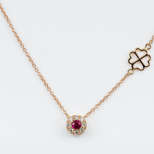 Collana Invisible Petite Rubis Rose - Gioielleria Casavola di Noci - in oro rosa 18 carati con diamanti - idee regalo compleanno 18 anni ragazza