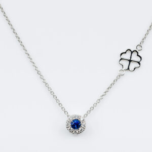 Collana Invisible Petite Saphir - Gioielleria Casavola di Noci - gioiello in oro bianco 18 carati con diamanti - idee regalo compleanno 18 anni ragazza