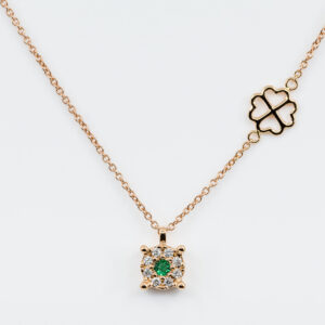 Collana Invisible Beau Émeraude Rose - Gioielleria Casavola di Noci - gioiello in oro rosa 18 carati con diamanti - idee regalo compleanno 18 anni ragazza