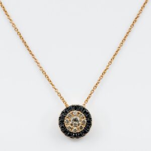 Collana Invisible tonda diamanti brown Rose - Gioielleria Casavola di Noci - gioiello in oro rosa 18 carati - idee regalo compleanno 50 anni marito uomo