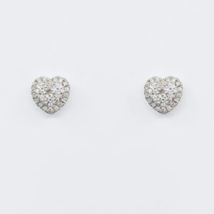 Orecchini cuore Liberty White - Gioielleria Casavola di Noci - in oro bianco 18 ct con diamanti - idee regalo romantiche per compleanno fidanzata