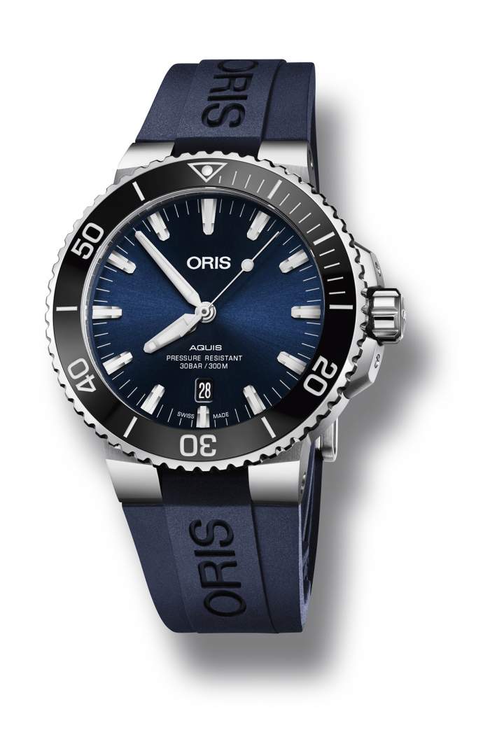 Oris Aquis Date 01 733 7730 4135-07 4 24 65EB - Gioielelria Casavola di Noci - orologio automatico 43 mm uomo cinturino caucciù