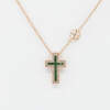 Collana croce Grand Angelus smeraldi rosè - Gioielleria Casavola Noci - idee regalo battesimo - maschietto e femminuccia