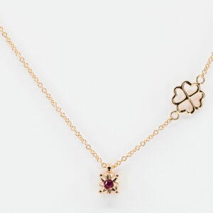 Collana punto luce rubino Starlight Rose - Gioielleria Casavola di Noci - gioiello in oro rosa 18 carati - idee regalo compleanno 18 anni ragazza