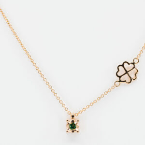 Collana punto luce smeraldo Starlight Rose - Gioielleria Casavola di Noci - in oro rosa 18 carati - idee regalo compleanno 18 anni ragazza