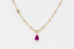 Crivelli pendente goccia rubino - Gioielleria Casavola Noci - idee regalo collana oro rosa