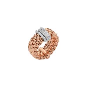 Fope anello Panorama Flex'it oro rosa AN587PAVEM - Gioielleria Casavola Noci - idee regalo donne - flexible ring