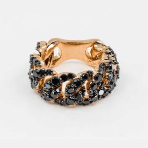 Anello groumette diamanti neri oro rosa Prestige - Gioielleria Casavola di Noci - idee regalo per una donna che ama il lusso