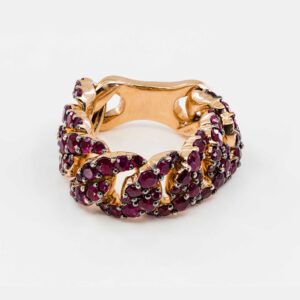 Anello groumette rubini oro rosa Prestige - Gioielleria Casavola di Noci - idea regalo per donna che ama il lusso