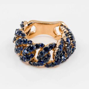 Anello groumette zaffiri oro rosa Prestige - Gioielleria Casavola di Noci - gioiello in oro rosa 18 - idee regalo per donna che vuole il massimo