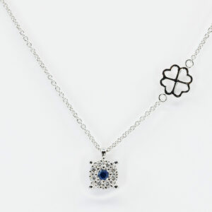 Collana Invisible Beau Saphir White - Gioielleria Casavola di Noci - gioiello in oro bianco 18 carati con diamanti - idee regalo compleanno 18 anni ragazza