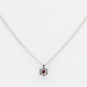 Collana Invisible Fleur Rubis White - Gioielleria Casavola di Noci - gioiello in oro bianco 18 carati con diamanti - idee regalo compleanno 18 anni ragazza
