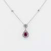 Pendente Goccia Rubino Pavé diamanti Prestige - Gioielleria Casavola Noci - idee regalo anniversario matrimonio importante - per lei