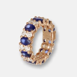 Anello Infinity zaffiri e diamanti Rosé - Gioielleria Casavola di Noci - in oro rosa 18 carati - idee regalo per donna in carriera