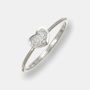Anello cuore diamanti Enjoy Thin White - Gioielleria Casavola di Noci - gioiello in oro bianco 18 carati - idee regalo compleanno 18 anni ragazza