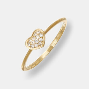 Anello cuore diamanti Enjoy Thin Yellow - Gioielleria Casavola di Noci - gioiello in oro giallo 18 carati - idee regalo compleanno 18 anni ragazza
