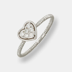 Anello cuore diamanti Enjoy White - Gioielleria Casavola di Noci - gioiello in oro bianco 18 carati - idee regalo compleanno 18 anni ragazza