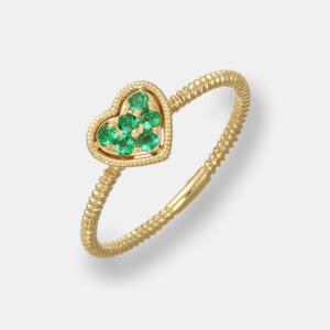 Anello cuore smeraldi Enjoy Yellow - Gioielleria Casavola di Noci - in oro giallo 18 carati - idee regalo per compleanno 18 anni ragazza