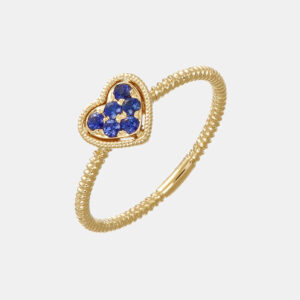 Anello cuore zaffiri Enjoy Yellow - Gioielleria Casavola di Noci - in oro giallo 18 carati - idee regalo per compleanno 18 anni ragazza