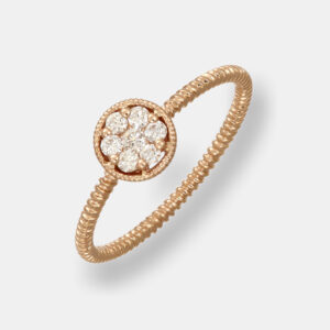 Anello tondo diamanti Enjoy Rosé - Gioielleria Casavola di Noci - gioiello in oro rosa 18 carati - idee regalo compleanno 18 anni ragazza