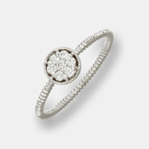 Anello tondo diamanti Enjoy White - Gioielleria Casavola di Noci - gioiello in oro bianco 18 carati - idee regalo compleanno 18 anni ragazza
