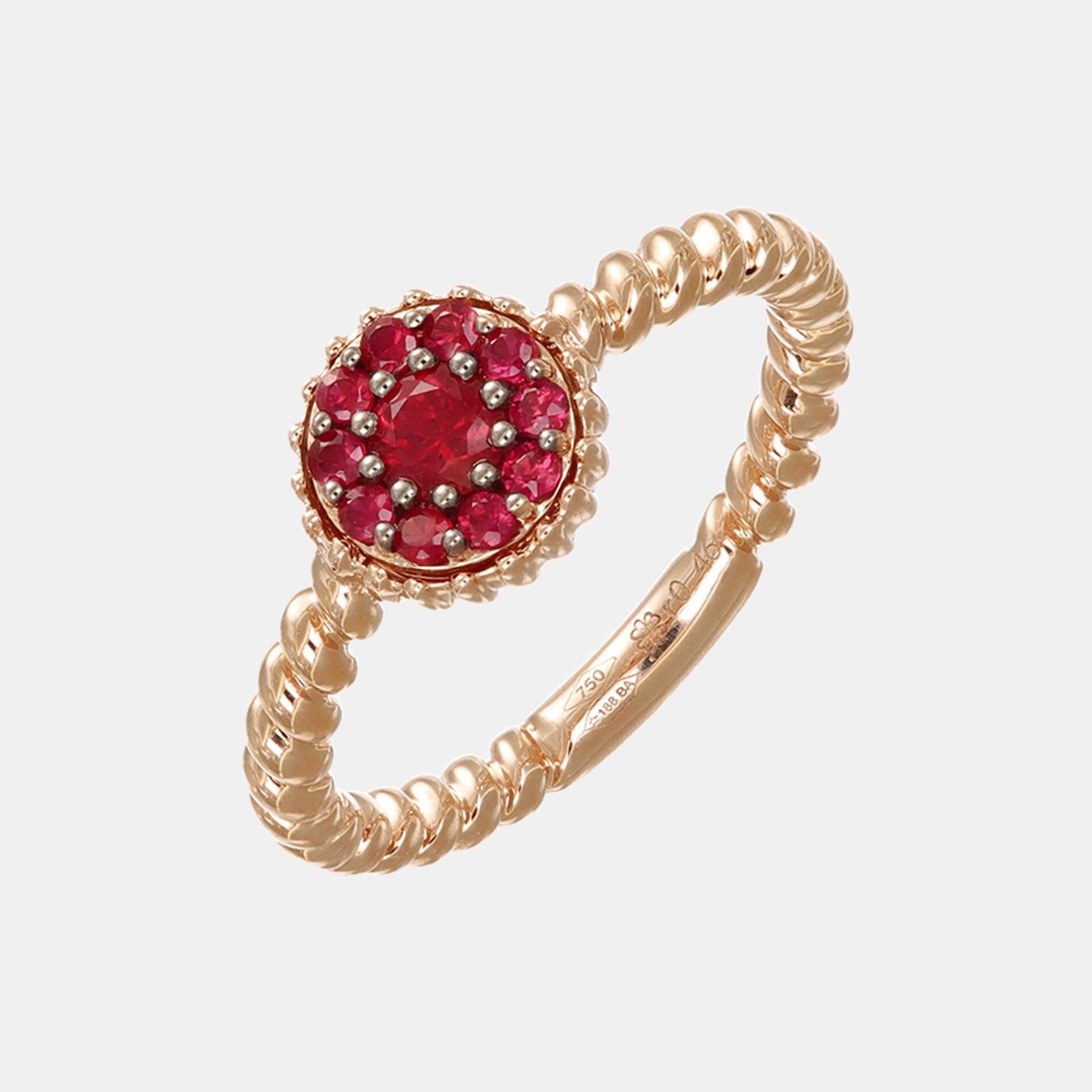 Anello tondo rubini Enjoy Rosé - Gioielleria Casavola di Noci - gioiello in oro rosa 18 carati - idee regalo compleanno ragazza 18 anni