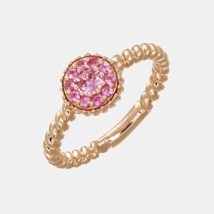 Anello tondo zaffiri rosa Enjoy Rosé - Gioielleria Casavola di Noci - gioiello in oro rosa 18 carati - idee regalo compleanno 18 anni ragazza