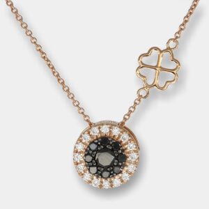 Collana Invisible tonda diamanti neri Rosé - Gioielleria Casavola di Noci - gioiello in oro rosa 18 carati - idee regalo uomo 50 anni elegante