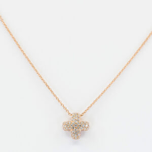 Collana croce Angelus Soft Small Rosé - Gioielleria Casavola di Noci - gioiello in oro rosa 18 carati con diamanti - idee regalo cresima ragazza