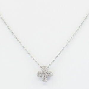 Collana croce Angelus Soft Small White - Gioielleria Casavola di Noci - gioiello in oro bianco 18 carati con diamanti - idee regalo cresima ragazzo
