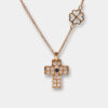 Collana croce diamanti e zaffiro Angelus Rosé Light - Gioielleria Casavola di Noci - idee regalo battesimo importante
