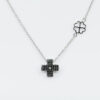 Collana croce diamanti neri Angelus White Lite - Gioielleria Casavola di Noci - idee regalo uomo religioso - per lui