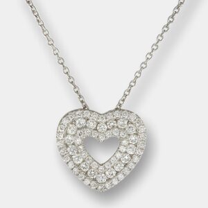 Collana cuore diamanti pavé White Prestige - Gioielleria Casavola di Noci - gioiello in oro bianco 18 carati - idee regalo compleanno 50 anni moglie