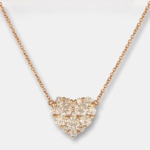 Collana cuore invisible Plain diamanti Rose - Gioielleria Casavola di Noci - gioiello in oro rosa 18 carati - idee regalo compleanno fidanzata