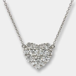 Collana cuore invisible Plain diamanti White - Gioielleria Casavola di Noci - gioiello in oro bianco 18 carati - idee regalo compleanno romantico moglie