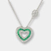 Collana cuore smeraldi diamanti pavé White Prestige - Gioielleria Casavola di Noci - idee regalo compleanno mamma 40 anni