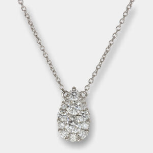 Collana goccia invisible Plain diamanti White - Gioielleria Casavola di Noci - gioiello in oro bianco 18 carati - idee regalo compleanno donna che ama il lusso