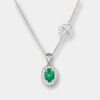 Collana smeraldo Green Eye Nature - Gioielleria Casavola di Noci - gioiello con forme ispirate alla natura - oro bianco