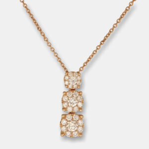 Collana trilogy oro rosa Invisible - Gioielleria Casavola di Noci - gioiello con diamanti taglio brillante - idee regalo compleanno 40 anni moglie