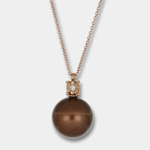 Collana punto luce con pendente perla australiana rosè - Gioielleria Casavola di Noci - gioiello in oro rosa 18 carati - idee regalo compleanno 60 anni mamma