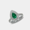 Anello con smeraldo goccia e diamanti Prestige - Gioielleria Casavola di Noci - idee regalo anniversario matrimonio - per lei