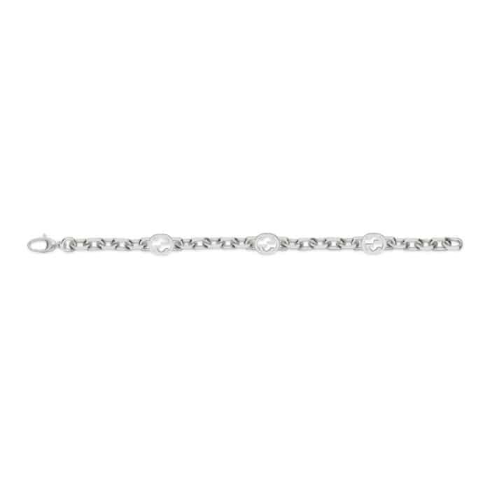 Gucci Interlocking YBA620798002 - Gioielleria Casavola di Noci - bracciale in argento sterling con logo doppia G - immagine steso posteriore