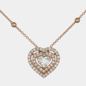Collana cuore diamanti e pepite Rosé Prestige - Gioielleria Casavola di Noci - gioiello in oro rosa 18 carati - idee regalo romantiche compleanno fidanzata